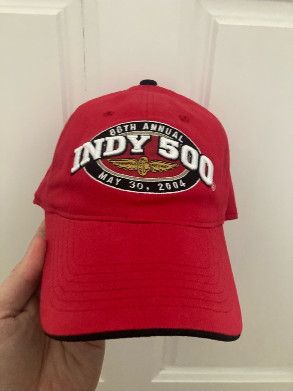 Indy 500 Red Embroidered Baseball Cap